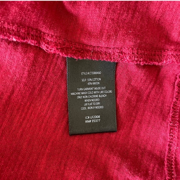 SANCTUARY Pleated Puff Sleeve T-Shirt Style Top 3/4 Sleeve Dark Red Size Medium - Picture 8 of 9